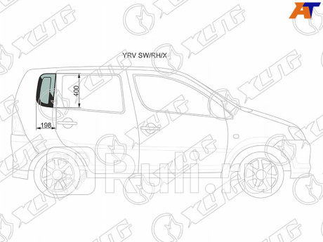 YRV SW/RH/X - Боковое стекло кузова заднее правое (собачник) (XYG) Daihatsu YRV (2000-2005) (2000-2005) для Daihatsu YRV (2000-2005), XYG, YRV SW/RH/X
