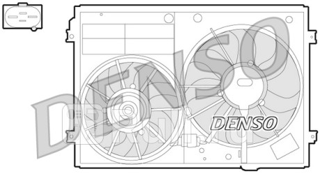 DER32012 - Вентилятор радиатора охлаждения (DENSO) Seat Altea (2004-2015) для Seat Altea (2004-2015), DENSO, DER32012