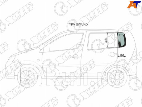 YRV SW/LH/X - Боковое стекло кузова заднее левое (собачник) (XYG) Daihatsu YRV (2000-2005) (2000-2005) для Daihatsu YRV (2000-2005), XYG, YRV SW/LH/X