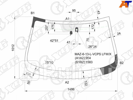 MAZ-6-13-L-VCPS LFW/X - Лобовое стекло (XYG) Mazda 6 GJ (2012-2018) для Mazda 6 GJ (2012-2018), XYG, MAZ-6-13-L-VCPS LFW/X
