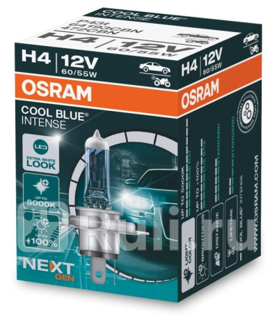 64193CBN - Автолампа H4 12V 60/55W (P43t-38) Cool Blue Intense Next (1 шт) 64193CBN OSRAM для Автомобильные лампы, OSRAM, 64193CBN