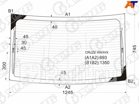 CRUZE RW/H/X - Стекло заднее (XYG) Chevrolet Cruze (2009-2015) для Chevrolet Cruze (2009-2015), XYG, CRUZE RW/H/X