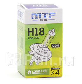 HS1218 - Автолампа H18 12V 65W LONG LIFE x4 MTF для Автомобильные лампы, MTF, HS1218