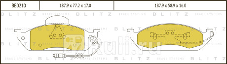 Колодки тормозные дисковые передние mercedes w163 98- BLITZ BB0210  для прочие, BLITZ, BB0210