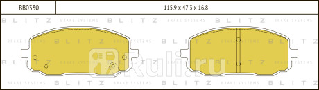 Колодки тормозные дисковые передние kia picanto 04- hyundai i10 08- BLITZ BB0330  для прочие, BLITZ, BB0330