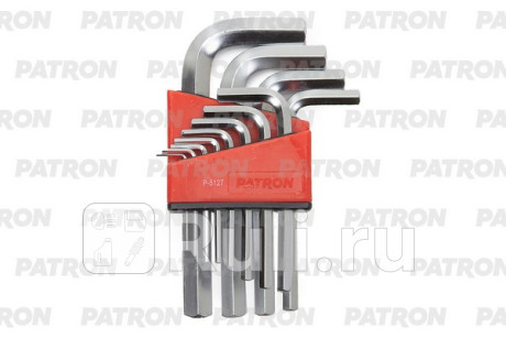 Набор ключей hex г-образных коротких, 12 пр: 1.5, 2, 2.5, 3, 4, 5, 6, 7, 8, 10, 12, 14 мм, в пласт. держателе PATRON P-5127 для Автотовары, PATRON, P-5127