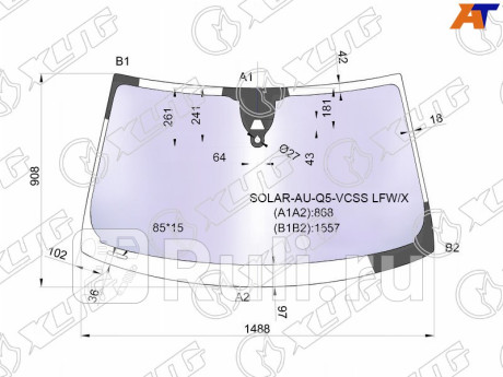 SOLAR-AU-Q5-VCSS LFW/X - Лобовое стекло (XYG) Audi Q5 (2008-2012) для Audi Q5 (2008-2012), XYG, SOLAR-AU-Q5-VCSS LFW/X