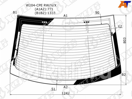 W204-CPE RW/H/X - Стекло заднее (XYG) Mercedes W212 рестайлинг (2013-2016) для Mercedes W212 (2013-2016) рестайлинг, XYG, W204-CPE RW/H/X