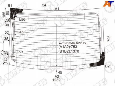 AVENSIS-09 RW/H/X - Стекло заднее (XYG) Toyota Avensis 3 2 рестайлинг (2015-2018) для Toyota Avensis 3 (2015-2018) 2 рестайлинг, XYG, AVENSIS-09 RW/H/X