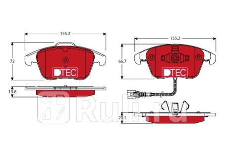 GDB1762DTE - Колодки тормозные дисковые передние (TRW) Volkswagen Sharan 2 (2010-2020) для Volkswagen Sharan (2010-2021), TRW, GDB1762DTE