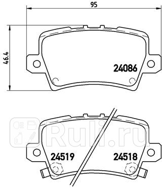 P 28 038 - Колодки тормозные дисковые задние (BREMBO) Honda Civic 5D (2011-2016) для Honda Civic 5D (2011-2016), BREMBO, P 28 038
