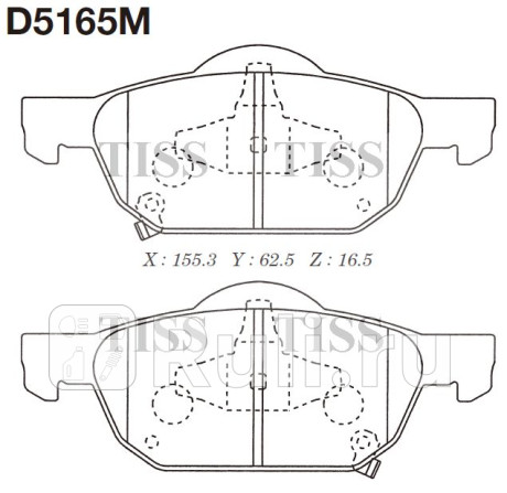 D5165M - Колодки тормозные дисковые передние (MK KASHIYAMA) Honda Civic 5D (2011-2016) для Honda Civic 5D (2011-2016), MK KASHIYAMA, D5165M