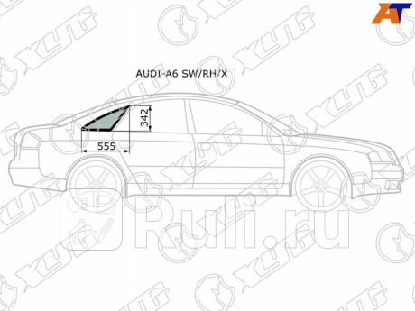 AUDI-A6 SW/RH/X - Боковое стекло кузова заднее правое (собачник) (XYG) Audi A6 C5 (1997-2004) для Audi A6 C5 (1997-2004), XYG, AUDI-A6 SW/RH/X