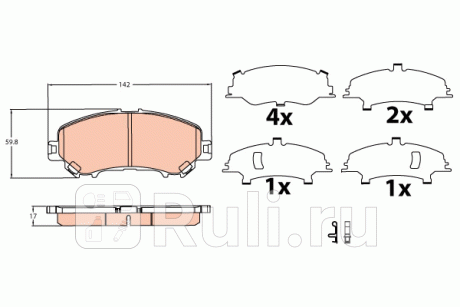 GDB3622 - Колодки тормозные дисковые передние (TRW) Nissan Qashqai j11 (2013-2020) для Nissan Qashqai J11 (2013-2021), TRW, GDB3622
